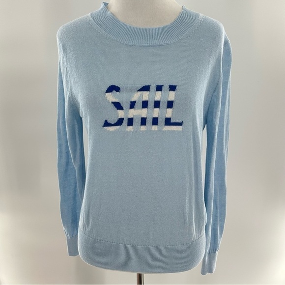 J. Crew Sweaters - J crew womens sail sweater size S 66% linen blue nautical preppy coastal